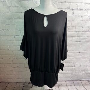 Boston Proper Black Tunic Top XL NWT